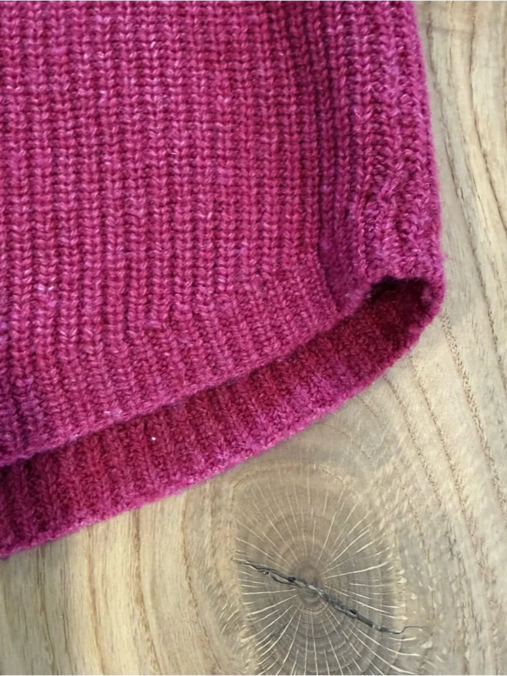 Women's Ribbed Turtleneck Sweater in Rasberry - Picture 3 of 7